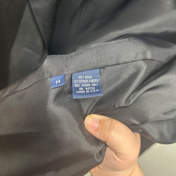 Burberrys Black Striped Wool Single-Button Blazer Jacket 14 - Picture 7 of 12